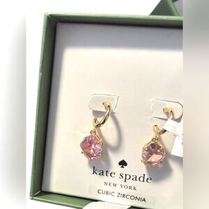 Kate Spade Gold Earrings with Pink Stones
